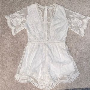white lace romper